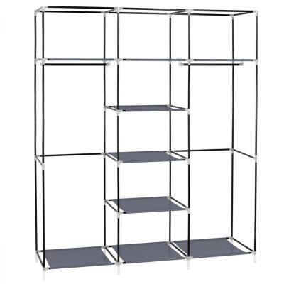 

69" portable closet non-woven wardrobe double pole storage storage box