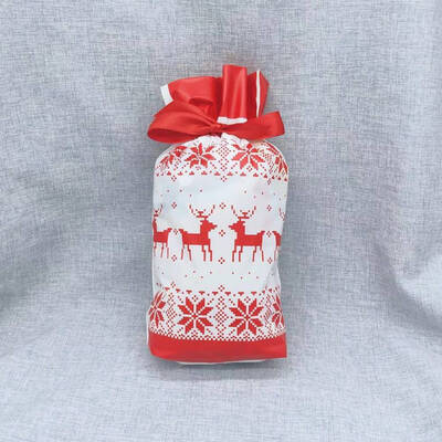 

Elk Snowflake Santa Claus Gift Bags Merry Chrtistmas Candy Food Bags With Ribbon For Christmas Decoration Supplies
