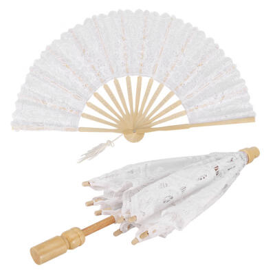 

Greensen Lace Umbrella Fan Parasol for Lady Women Party Decor Dancing Photography Prop