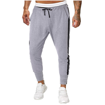 

Gobestart Men Splicing Pure Color Overalls Casual Pocket Sport Work Casual Trouser Pants