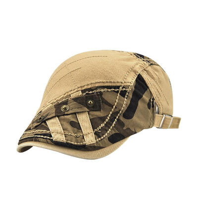 

Men Outdoor Sports Adjustable Camouflage Splicing Golf Sun Hat Peaked Cap Beret