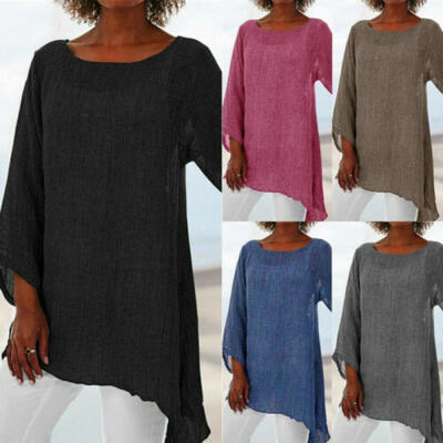

Plus Size Womens Long Sleeve Loose Blouse T-Shirt Pullover Jumper Casual Tops