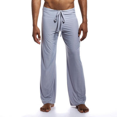 

Mens Pajamas Pants Solid Loose-fitting Ice Silk Lounge Bottoms