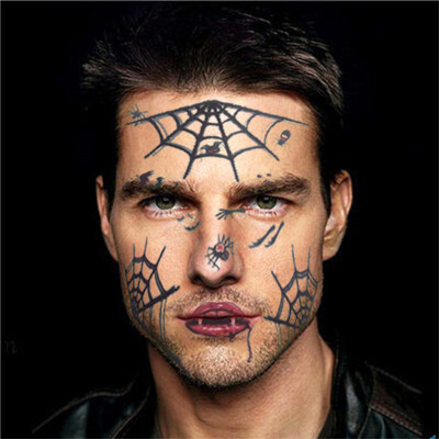 

Toponeto Halloween Temporary Face Art Waterproof Mask Sugar Skull Tattoo Beauty Sticker