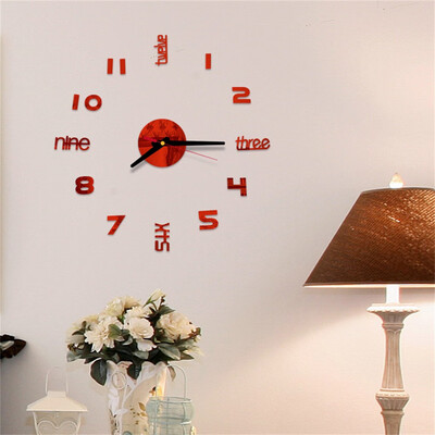 

Siaonvr 3D DIY Roman Numbers Acrylic Mirror Wall Sticker Clock Home Decor Mural Decals