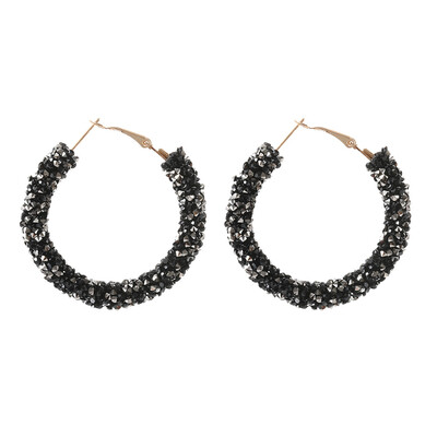 

EK711 New Brand Fashion Charm Austrian Crystal Hoop Earrings Rhinestone Shiny Circle Earrings Big Brincos Bohemian Jewelry Women