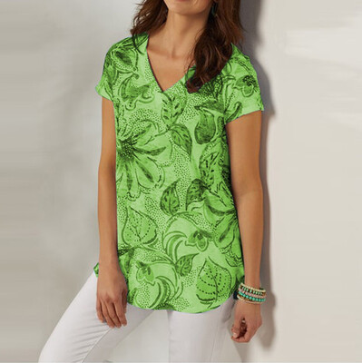 

Starmoon Fashion Women Summer Casual V-Neck Print Short sleeve Tops T-Shirt