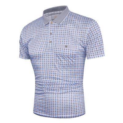 

Toponeto Mens Summer Slim Fit Turn-down Collar Shirt Short Sleeve Pocket Top Blouse