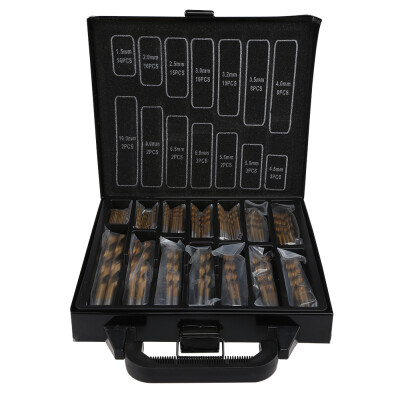 

High Speed Steel Titanium Coated Twist Drill Bits Kit with Storage Box