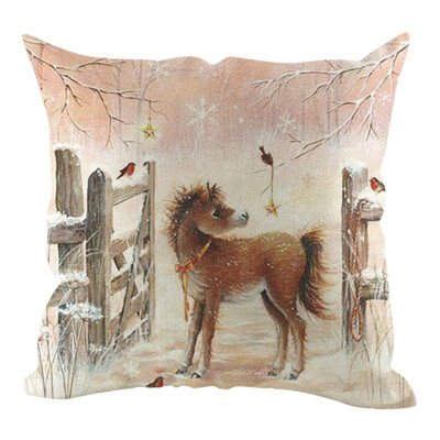 

Siaonvr Christmas Pillow Cover Pillowcases Decorative Sofa Cushion Cover Home Decoration