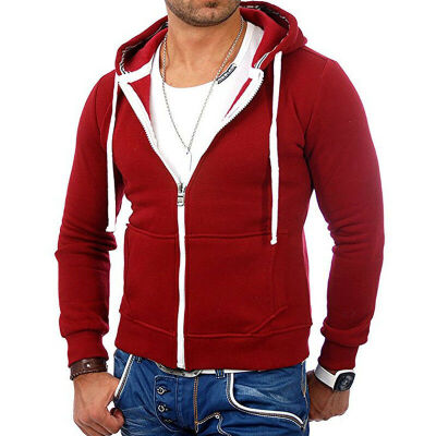 

Men Long Sleeve Hoodies Zip Up Jacket Pullover Sweatshirt Jumper Top Clothes