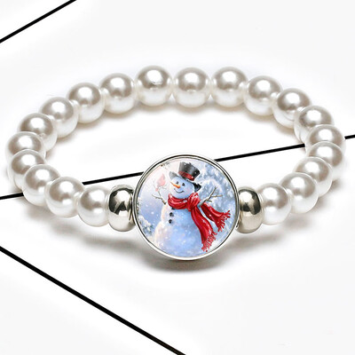 

Creative Cartoon Elk Santa Gem Retractable Beaded Bracelet Christmas Gift
