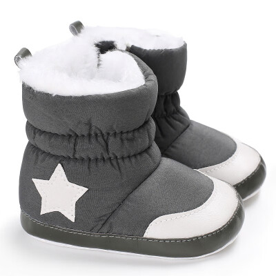 

Newborn Baby BoyGirl Winter Shoes Crib Bebe Infant Toddler First Walkers Star Pattern Snowfield Snow Boots