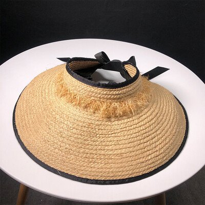 

Pepe Hat Ladies Summer Lafite Empty Top Straw Hat Korean Outdoor Beach Resort Sun Hat Tide
