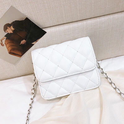

Rhomboid chain bag texture chic Mini Womens bag New 2019 Fashion small Square bag single shoulder bag oblique satchel bag