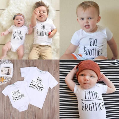 

Little Brother Baby Boy Romper Bodysuit Big Brother T-shirt Tops Matching Outfit