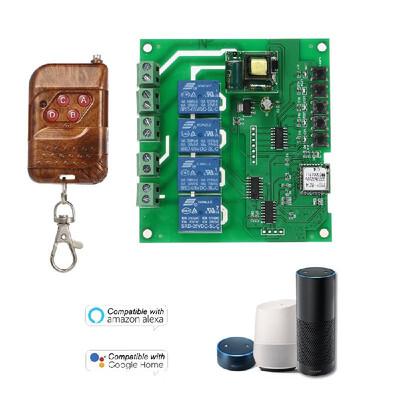 

eWeLink 4CH AC85-250V RF 433MHz 4 Gang WiFI Switch 3 Working Modes InchingSelf-LockingInterlock WiFi Smart Switch Compatible wit