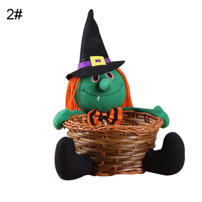 

Halloween Pumpkin Doll Candy Storage Basket Tabletop Ornament Party Supplies
