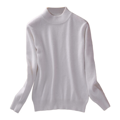 

Winter Fashion Women Solid Color Sweater High Neck Long Sleeve Jumper Knitwear