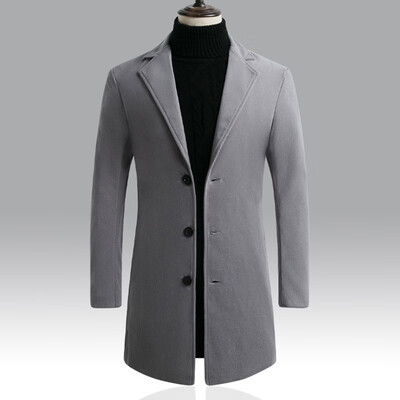 

Mens long windbreaker winter handsome season mens warm jacket jacket slim version