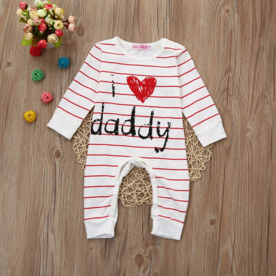 

Baby Girls Infant Letter Print Long Sleeve Clothes Jumpsuit Romper