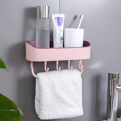 

Toponeto Punch-Free Plastic Bathroom Shelf Shower Shampoo Holder Storage Rack Organizer