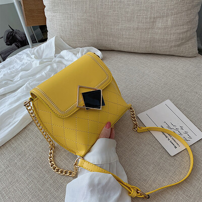 

Net red foreign gas bag ins Lingge chain small square bag new 2019 fashion simple shoulder slung womens bag