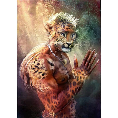 

5D DIY Full Drill Diamond Painting Tiger Skin Man Cross Stitch Embroidery