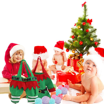 

Gobestart 2Pcs Santa Elf Clothes Pants Christmas Candy Bags Xmas Design Gift Bag Reusable