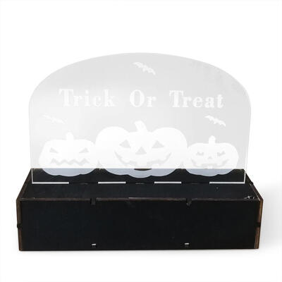 

Wooden Halloween Ghost House Ornaments LED Light Home Decor Pendant Craft