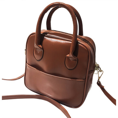 

Crossbody bags for women Vintage Simple Style PU Leather Handbag Small Single Shoulder Bag Solid Messenger Bags bolsa feminina