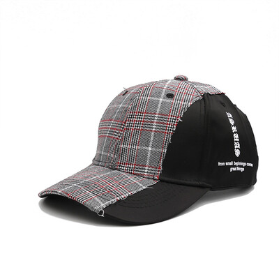 

Hat Lady Matchwork Checker Baseball Cap Korean Edition Chao Leisure Duck Tongue Cap Outdoor Sports Sunscreen Cap