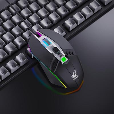 

RGB Mechanical Mouse Wire Game Mouse Four Color Breathing Game Mouse V2 White