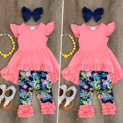 

Boutique Kids Baby Girls Vest Top Dress Flower Leggings Pants Outfits Clothes