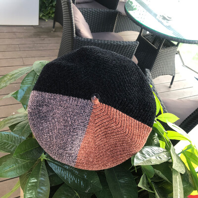 

Pei Pei Bud Hat Female Autumn&Winter New Matchwork Mohair Berry Hat Korean Version Fashion Pumpkin Painter Hat