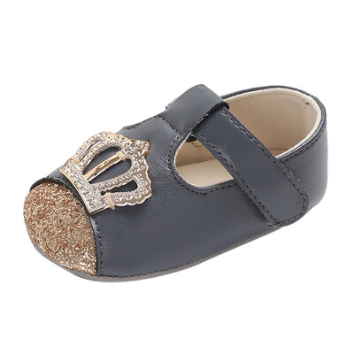 

Infant Newborn Baby Boys Girls Crown Shoes Crib Prewalker Soft Anti-slip Shoes
