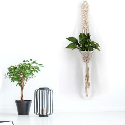 

Greensen Hand-woven Cotton Pot Holder Plant Hanger Hanging Planter Basket