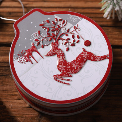 

Toponeto For Christmas Tree Ornament Round Cookie Jar Candy Storage Box Childrens Gift