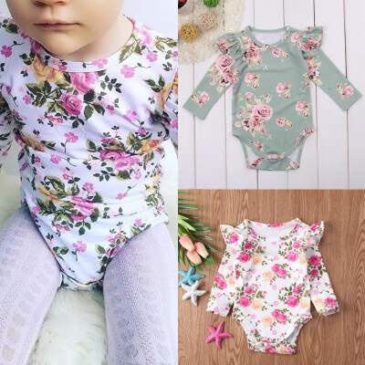 

Newborn Baby Girl Long Sleeves Romper Bodysuit Outfits Jumpsuit Clothes