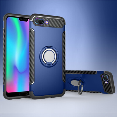 

Back Cover For Huawei Honor 10 Honor10 Case Car Holder Stand Hard PC Silicon Ring Suction Bracket Celulars Fecoprior