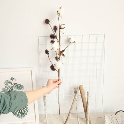 

Gobestart Artificial Naturally Dried Cotton Stem Farmhouse Flower Filler Floral Home Decor