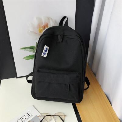 

Tailored Unisex Chinese Letter Canvas Pure Color Backpack Shoulder Bag Zipper Packages