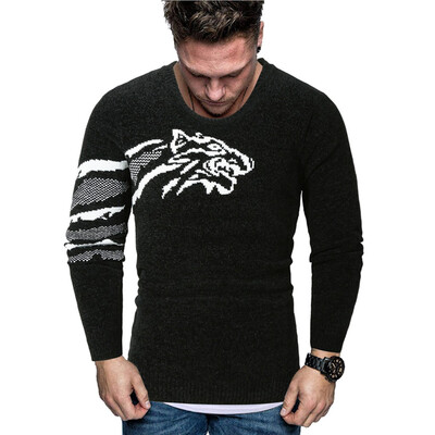 

Toponeto Men New Autumn Winter Splicing Casual Long Sleeve Knitting Sweaters Tops Blouse
