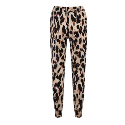 

Womens High Waist Leopard Print Trousers Ladies Party Loose Pants Size S-XL