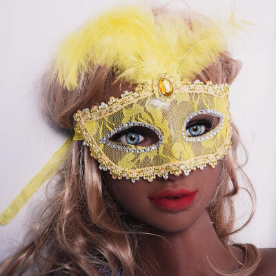 

Tailored Dreamowl Sequins Lace Floral Mardi Gras Masquerade Costume Feather Mask