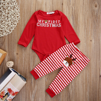 

Chiristmas Newborn Baby Boy Girls Outfit Clothes Romper Jumpsuit Bodysuit Pants
