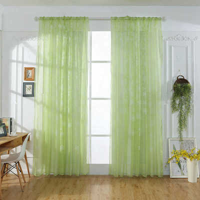 

Nordic Home Window Curtain snowflake print semi-shade Transparent Curtain Decorative Drapery for bedroom livingroom office decor