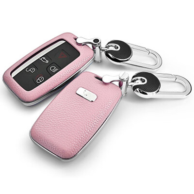 

Leather Car Key Case For Land Rover Range Rover Evoque Freelander 2 Discovery 34 Jaguar XF Car Key Cover Shell Car Keychain