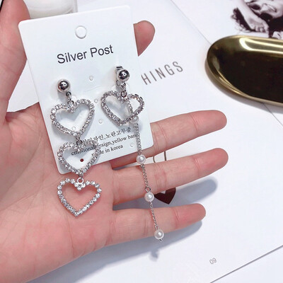 

Earring Diamond-Shaped Asymmetrical Long Section Simple Pearl Female Earrings