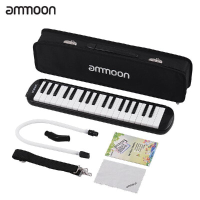 

ammoon 37 Keys Melodica Pianica Piano Style Keyboard Harmonica Mouth Organ with Mouthpiece Cleaning Cloth Carry Case for Beginners